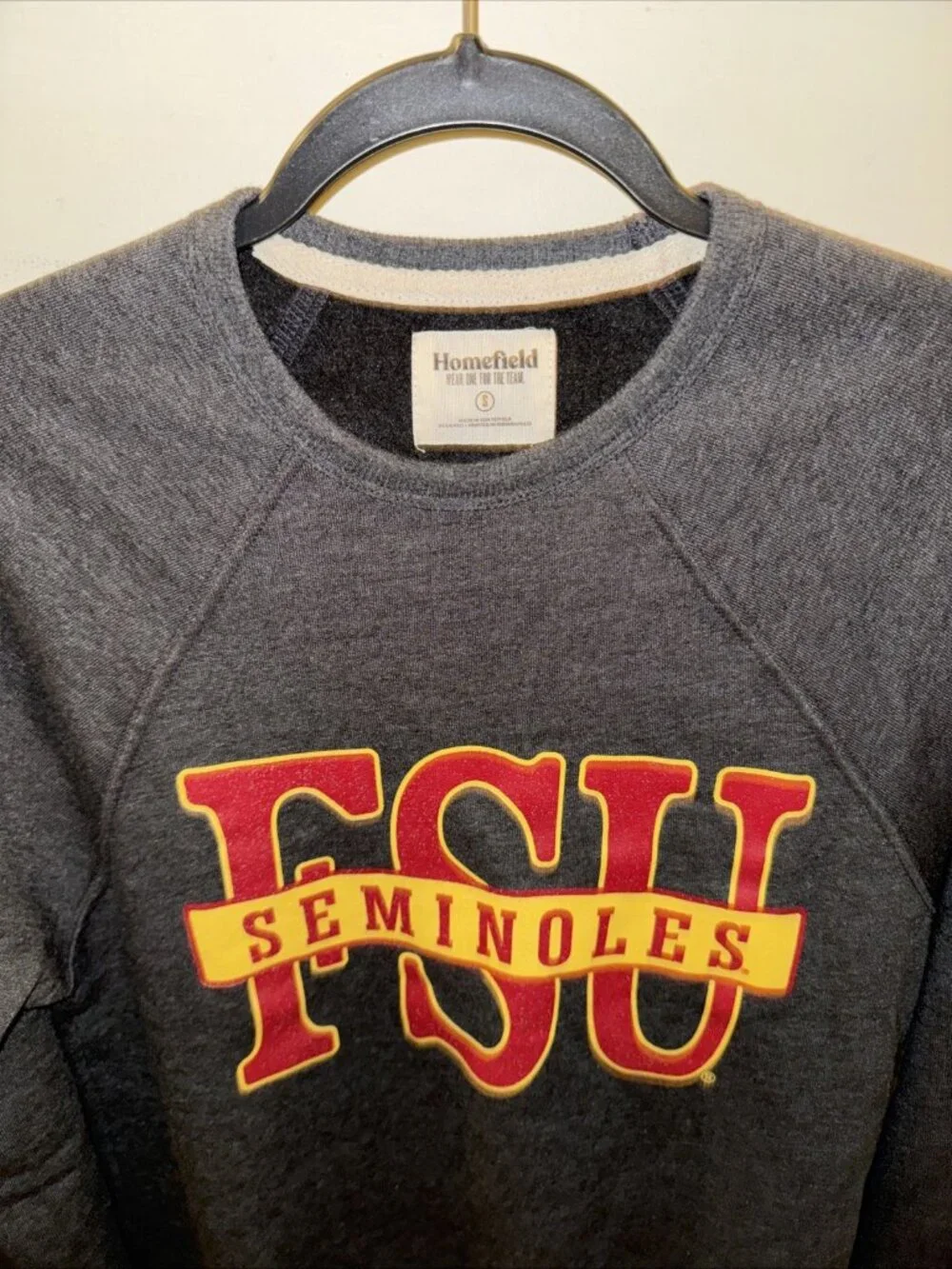 Florida State Seminoles FSU Gray Graphic Homefield Crewneck Sweatshirt Size S